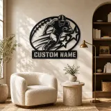 Personalized Running Back Stars and Speed Lines Metal Wall Art - lifestyle view 5