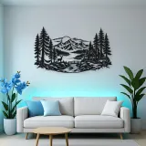 Endless Evergreen Horizon Metal Wall Art | Nature Silhouette Decor