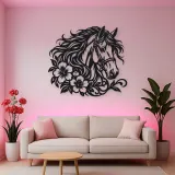 Horse Head Floral Metal Wall Art | Equestrian Wall Decor