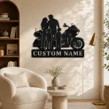 Personalized Touring Motorcycle Family of Four Metal Wall Art - lifestyle view 5