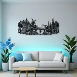 Amsterdam Canal Line Metal Wall Art | Travel and City Wall Decor