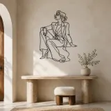 Seated Runway Muse Metal Wall Art | Fashion Figure Wall Decor - lifestyle view 3