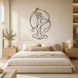 Woman with Silk Ribbon Metal Wall Art | Feminine Figure Wall Decor - lifestyle view 2