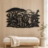 Safari Animal Horizon Metal Wall Art | Wildlife Silhouette Decor - lifestyle view 5
