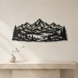 Snowcap Serenity Metal Wall Art | Modern Abstract Metal Decor - lifestyle view 3