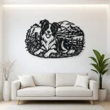 Border Collie Field Metal Wall Art | Pet Lover Silhouette Decor