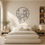 Quiet Window Muse Metal Wall Art | Feminine Figure Wall Decor - lifestyle view 2