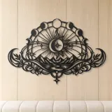 Lunar Phases Arc Metal Wall Art | Celestial Boho Wall Decor - lifestyle view 5
