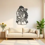 Winter Scarf Couple Metal Wall Art | Romantic Couple Decor