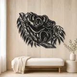 Koala Eucalyptus Metal Wall Art | Wildlife Silhouette Decor - lifestyle view 5