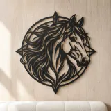 Horse Head Geometric Metal Wall Art | Equestrian Wall Decor - lifestyle view 5