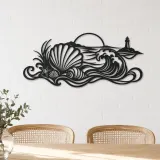 Shell and Tide Metal Wall Art | Coastal and Nautical Wall Decor - lifestyle view 4