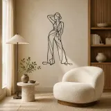 Elegant Jumpsuit Pose Metal Wall Art | Fashion Figure Wall Decor - lifestyle view 5