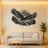 Eagle Mountain Flight Metal Wall Art | Wildlife Silhouette Decor