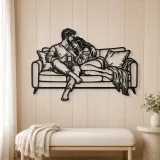 Cozy Sofa Couple Metal Wall Art | Romantic Couple Decor - lifestyle view 5