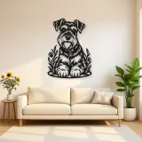Schnauzer Portrait Metal Wall Art | Pet Lover Silhouette Decor