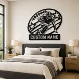 Personalized Running Back Stars and Stripes Metal Wall Art - lifestyle view 2