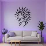 Sunray Hair Muse Metal Wall Art | Minimalist Woman Line Art