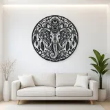 Spiritual Elephant Metal Wall Art | Wildlife Silhouette Decor