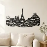 Arte mural de metal horizonte de París | Decoración de ciudad y viaje