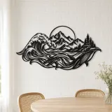 Ocean Mountain Fusion Metal Wall Art | Coastal and Nautical Wall Decor - lifestyle view 4