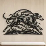 Greyhound Motion Metal Wall Art | Pet Lover Silhouette Decor - lifestyle view 5