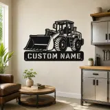 Personalized Compact Wheel Loader Low Bucket Metal Wall Art - lifestyle view 4