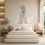 Elegant Jumpsuit Pose Metal Wall Art | Fashion Figure Wall Decor - lifestyle view 2