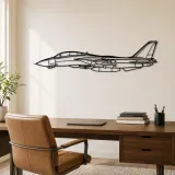 F-14 Tomcat Airplane Silhouette Metal Wall Art, Metal Aircraft Silhouette, Aviation Wall Decor, Aviator Decor - lifestyle view 4