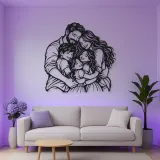 Family Group Hug Metal Wall Art | Family Silhouette Decor