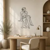 Crossed Leg Fashion Pose Metal Wall Art | Fashion Figure Wall Decor - lifestyle view 5