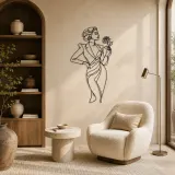 Fashion Muse with Rose Metal Wall Art | Botanical Woman Wall Decor - lifestyle view 5