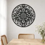 Sacred Geometry Flower Metal Wall Art | Botanical Metal Wall Decor - lifestyle view 4