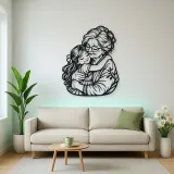 Grandmother Granddaughter Metal Wall Art | Family Silhouette Decor