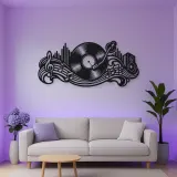 Vinyl Record Wave Metal Wall Art | Music Room Wall Decor