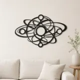 Cartel de metal personalizado Armonía de Círculos Orbitantes | Decoración Abstracta Moderna de Metal