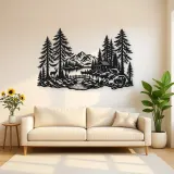 Tall Cedar Grove Metal Wall Art | Botanical Metal Wall Decor