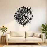 Horse Head Geometric Metal Wall Art | Equestrian Wall Decor