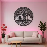 Family Roots Tree Metal Wall Art | Family Silhouette Decor