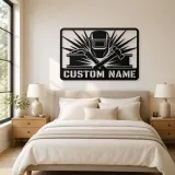Personalized Welder Metal Wall Art with Torch and Hammer - lifestyle view 2