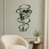 Ribbon Dancer Metal Wall Art | Movement Silhouette Decor - lifestyle view 2