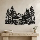 Tall Cedar Grove Metal Wall Art | Botanical Metal Wall Decor - lifestyle view 3