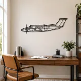 King Air B200 Airplane Silhouette Metal Wall Art, Metal Aircraft Silhouette, Aviation Wall Decor, Aviator Decor - lifestyle view 4