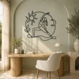 Reverse Warrior Arc Metal Wall Art | Yoga and Meditation Wall Decor - lifestyle view 4
