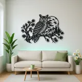 Owl Moon Branch Metal Wall Art | Wildlife Silhouette Decor