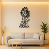 Mother Daughter Hug Metal Wall Art | Family Silhouette Decor