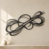 Dynamic Diagonal Flow Metal Wall Art | Modern Abstract Metal Decor - lifestyle view 3