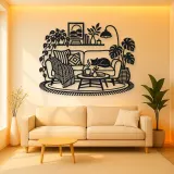 Cozy Sofa Line Metal Wall Art | Cozy Home Metal Decor