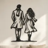 Paseo Nocturno en Pareja Cartel de Metal | Decoración de Pareja Romántica