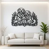 Golden Retriever Family Metal Wall Art | Pet Lover Silhouette Decor